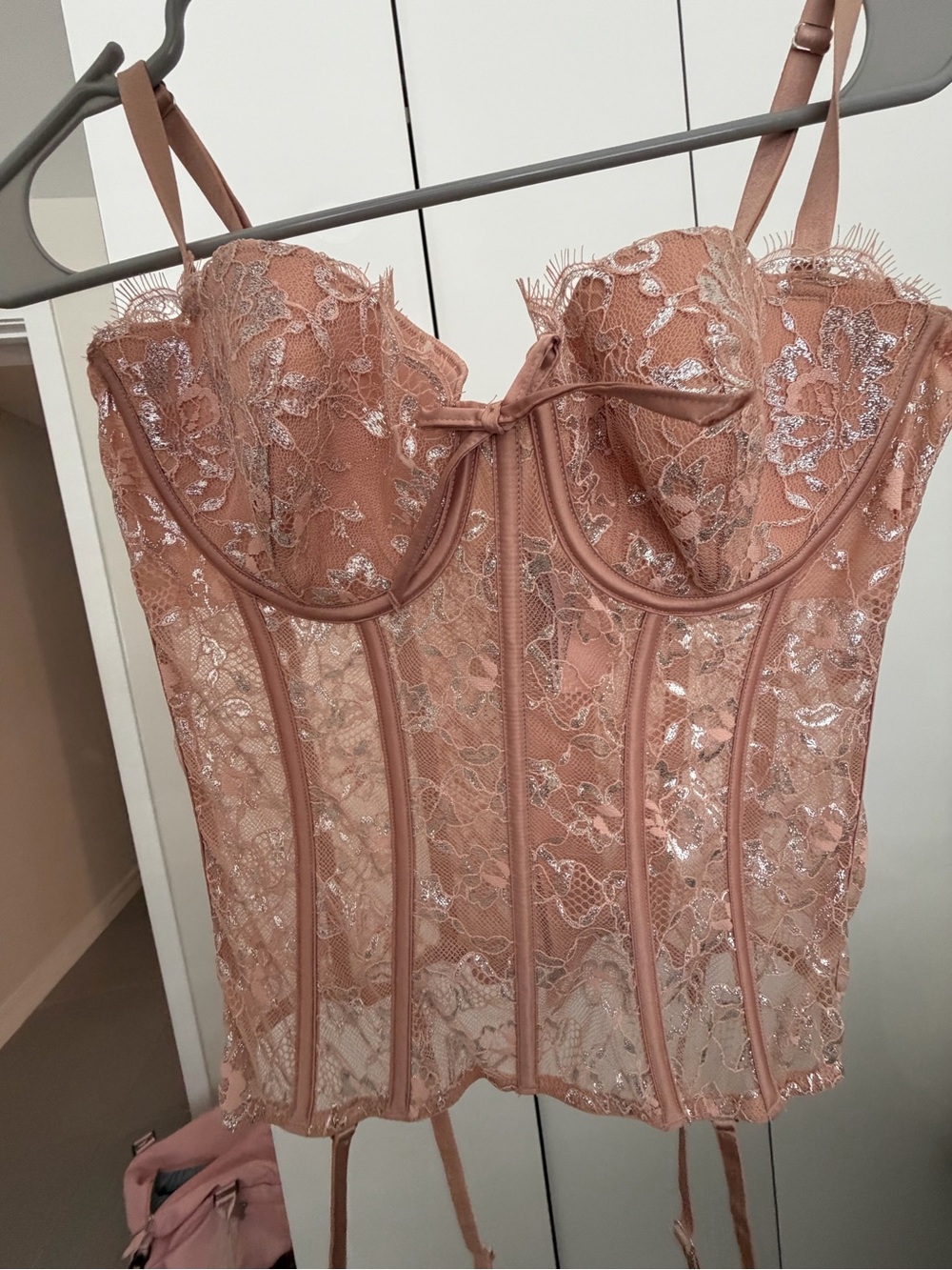 Victoria's Secret Dusty Rose Lace Bustier Camisole